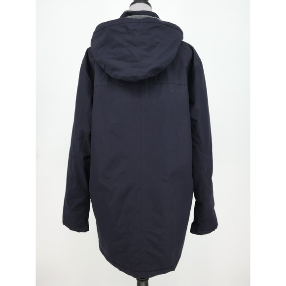 Lands End Coat Mens Medium 38 40 Navy Blue Zip Hooded Fleece Lined Jacket Cargo - Picture 2 of 16